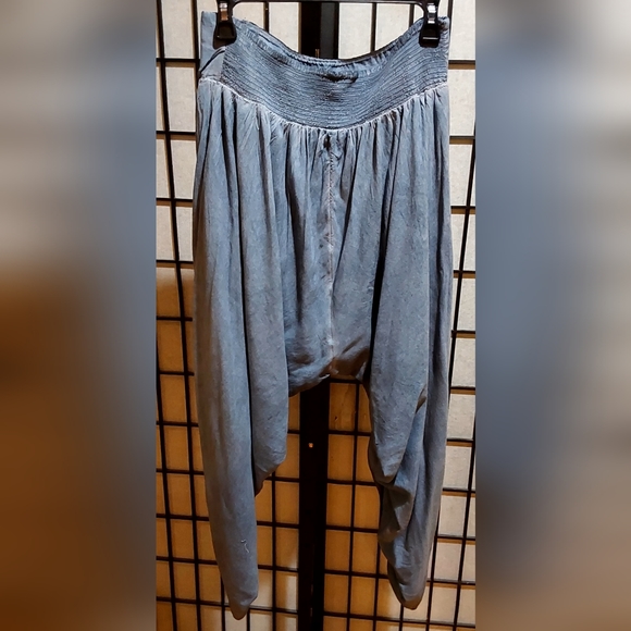 Intimately Free People Act Natural Lounge Pants Drop-Crotch Harem Vibe Blue L - Picture 5 of 14
